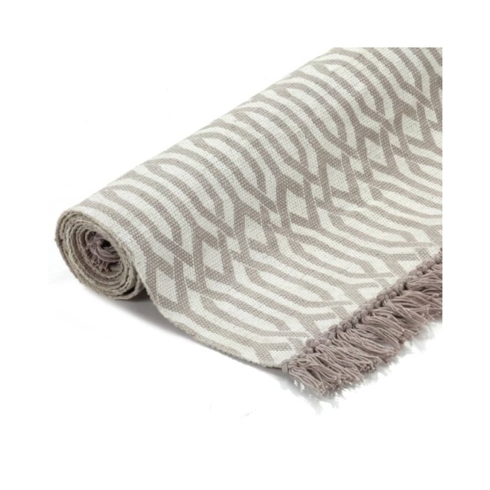 Tapis Kilim Coton 120 x 180 cm avec motif Taupe