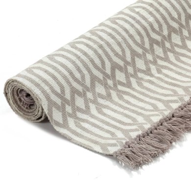 Tapis Kilim Coton 160 x 230 cm avec motif Taupe
