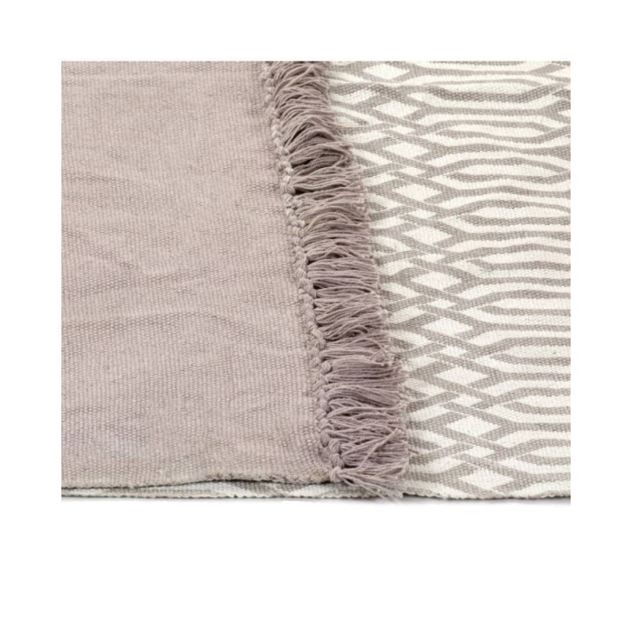 Tapis Kilim Coton 160 x 230 cm avec motif Taupe