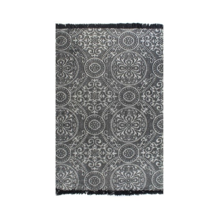 Tapis Kilim Coton 160 x 230 cm avec motif Gris