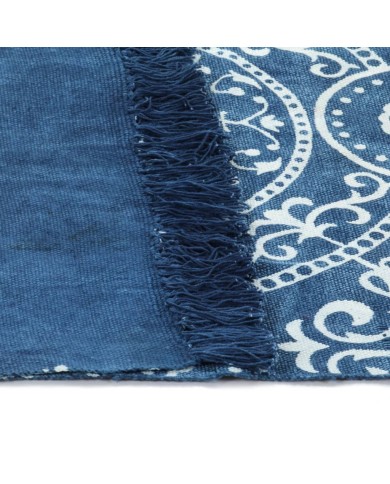 Tapis Kilim Coton 120 x 180 cm avec motif Bleu