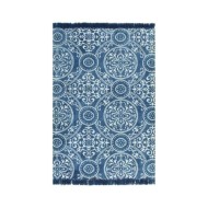 Tapis Kilim Coton 160 x 230 cm avec motif Bleu