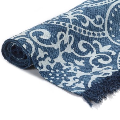 Tapis Kilim Coton 160 x 230 cm avec motif Bleu
