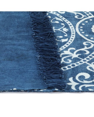 Tapis Kilim Coton 160 x 230 cm avec motif Bleu