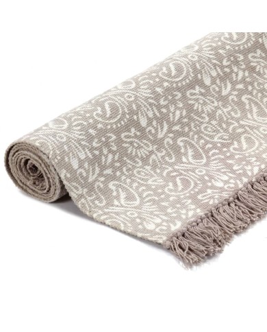 Tapis Kilim Coton 120 x 180 cm avec motif Taupe