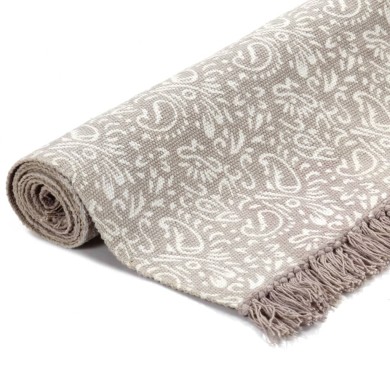 Tapis Kilim Coton 160 x 230 cm avec motif Taupe
