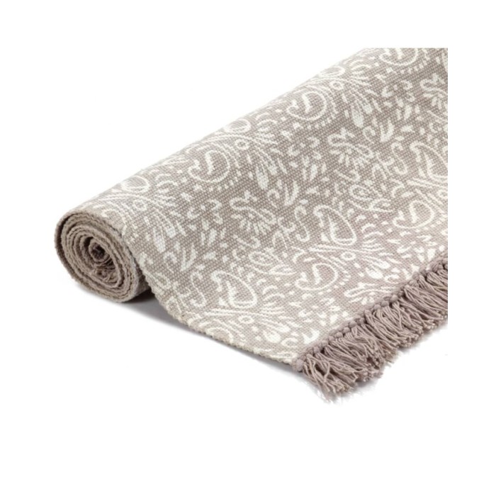 Tapis Kilim Coton 160 x 230 cm avec motif Taupe