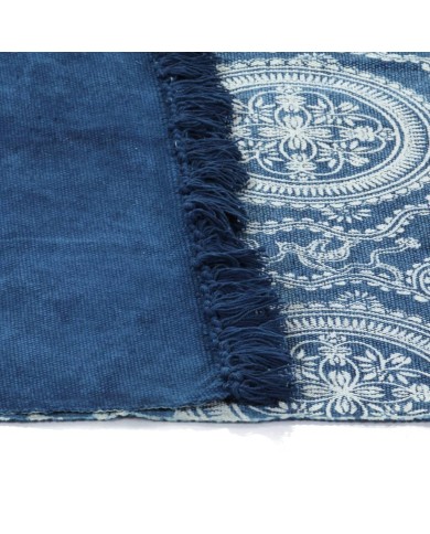 Tapis Kilim Coton 120 x 180 cm avec motif Bleu