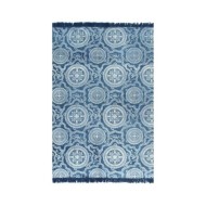 Tapis Kilim Coton 160 x 230 cm avec motif Bleu