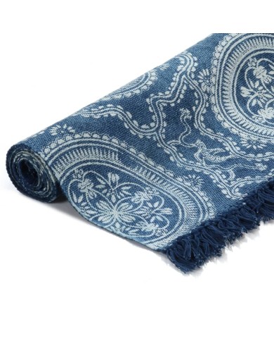 Tapis Kilim Coton 160 x 230 cm avec motif Bleu