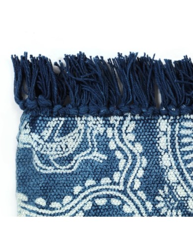 Tapis Kilim Coton 160 x 230 cm avec motif Bleu