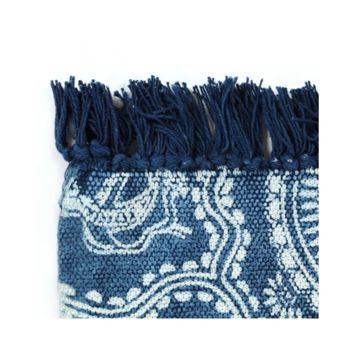 Tapis Kilim Coton 160 x 230 cm avec motif Bleu