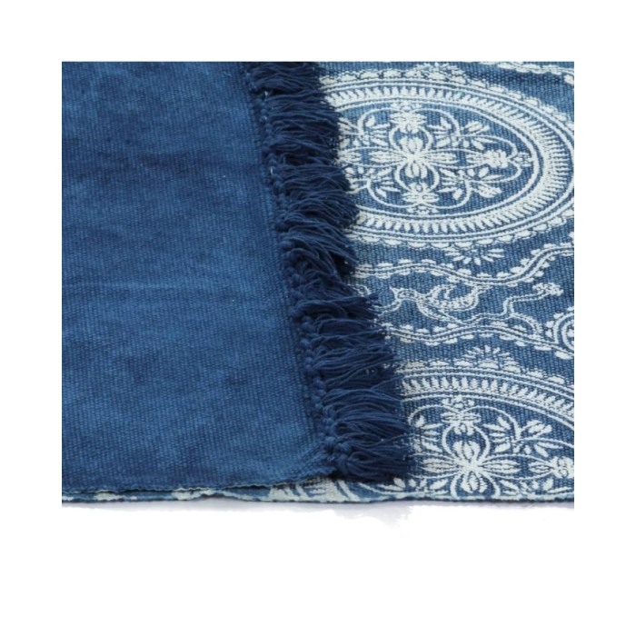 Tapis Kilim Coton 160 x 230 cm avec motif Bleu