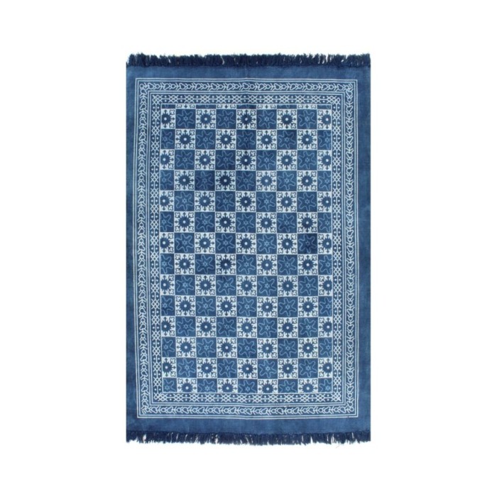 Tapis Kilim Coton 120 x 180 cm avec motif Bleu