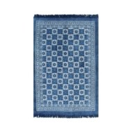 Tapis Kilim Coton 120 x 180 cm avec motif Bleu