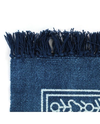 Tapis Kilim Coton 120 x 180 cm avec motif Bleu