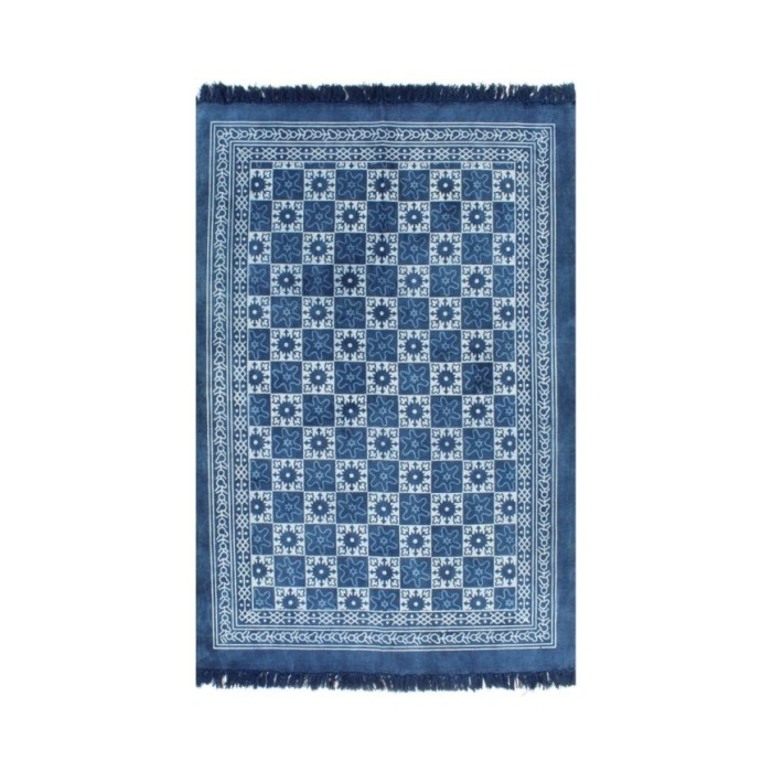 Tapis Kilim Coton 160 x 230 cm avec motif Bleu