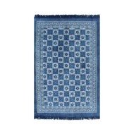 Tapis Kilim Coton 160 x 230 cm avec motif Bleu