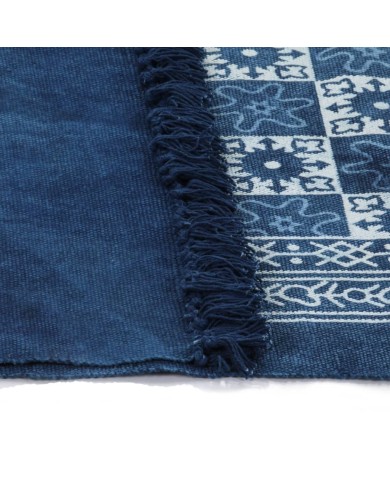 Tapis Kilim Coton 160 x 230 cm avec motif Bleu