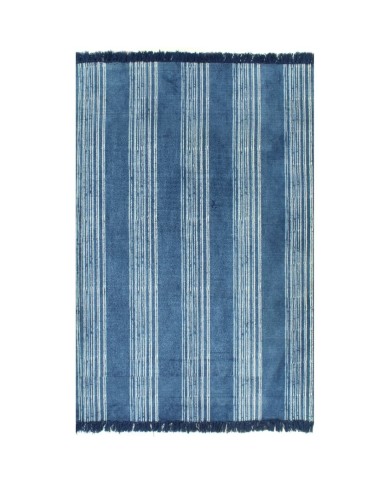 Tapis Kilim Coton 120 x 180 cm avec motif Bleu