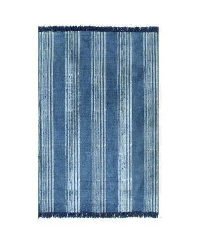 Tapis Kilim Coton 160 x 230 cm avec motif Bleu