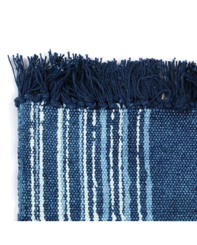 Tapis Kilim Coton 160 x 230 cm avec motif Bleu