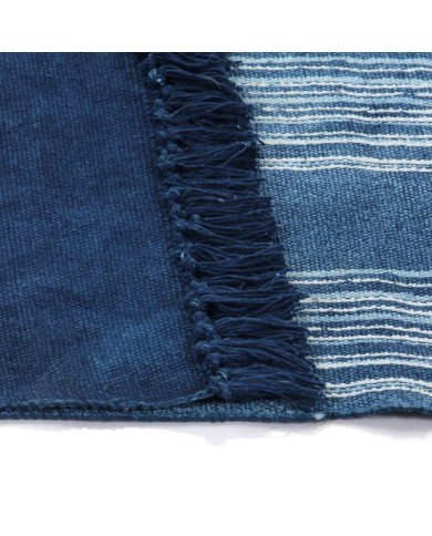 Tapis Kilim Coton 160 x 230 cm avec motif Bleu