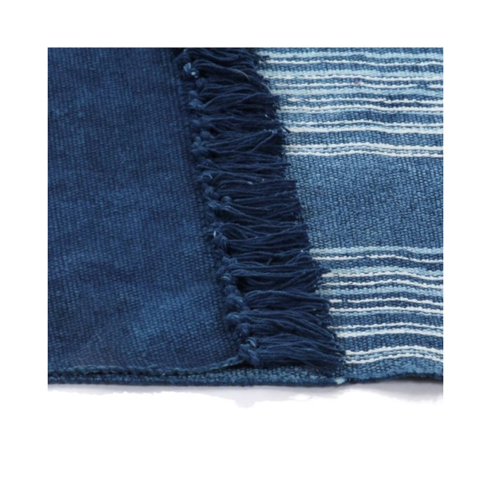Tapis Kilim Coton 160 x 230 cm avec motif Bleu
