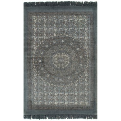 Tapis Kilim Coton 160 x 230 cm avec motif Gris