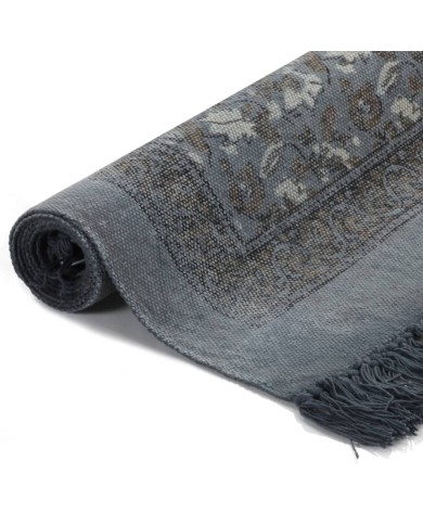 Tapis Kilim Coton 160 x 230 cm avec motif Gris