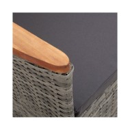 Chaise inclinable de jardin 2pc et coussins Résine tressée Gris