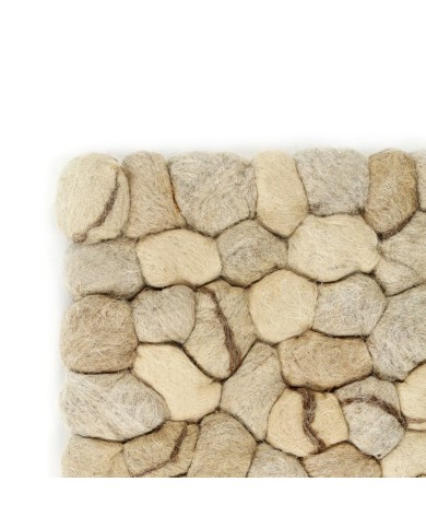 Tapis Galet feutre laine 160x230 cm Beige/Gris/Marron/Chocolat