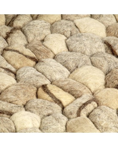 Tapis Galet feutre laine 160x230 cm Beige/Gris/Marron/Chocolat