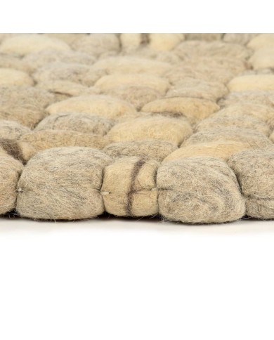 Tapis Galet feutre laine 160x230 cm Beige/Gris/Marron/Chocolat