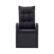 Chaise inclinable de jardin 2pc et coussins Résine tressée Noir