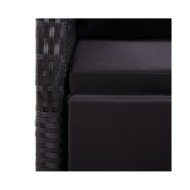 Chaise inclinable de jardin 2pc et coussins Résine tressée Noir