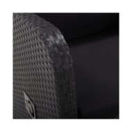 Chaise inclinable de jardin 2pc et coussins Résine tressée Noir