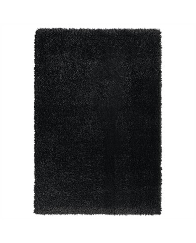 Tapis shaggy à poils hauts Noir 160x230 cm 50 mm