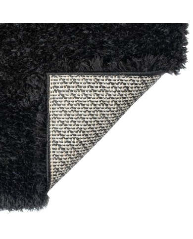 Tapis shaggy à poils hauts Noir 160x230 cm 50 mm