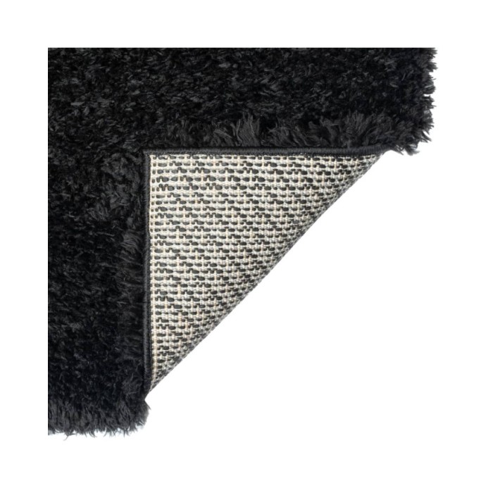 Tapis shaggy à poils hauts Noir 160x230 cm 50 mm
