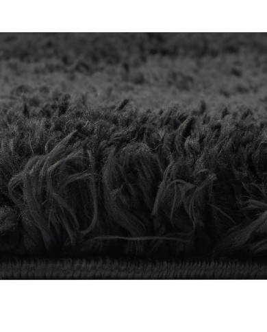 Tapis shaggy à poils hauts Noir 160x230 cm 50 mm