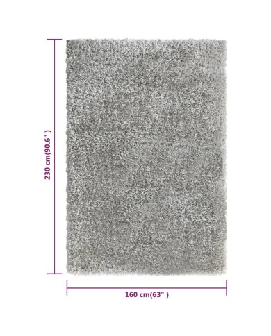 Tapis shaggy à poils hauts Gris 160x230 cm 50 mm