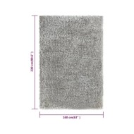 Tapis shaggy à poils hauts Gris 160x230 cm 50 mm