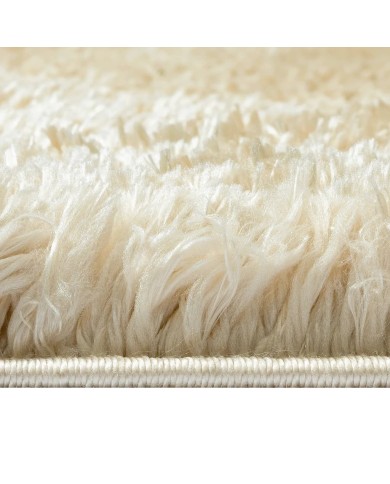 Tapis shaggy à poils hauts Beige 140x200 cm 50 mm