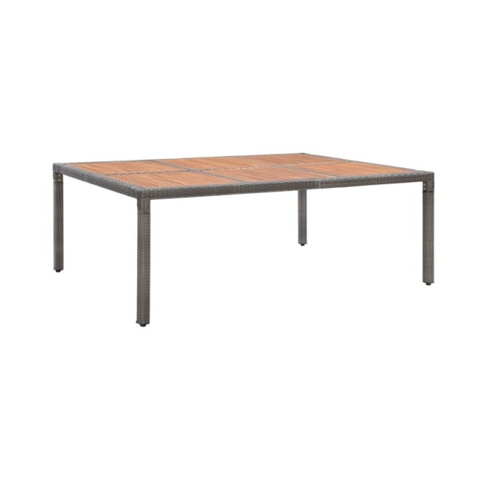Table de jardin Gris 200x150x74 cm Résine tressée et acacia