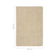 Tapis shaggy antidérapant Crème 140x200 cm