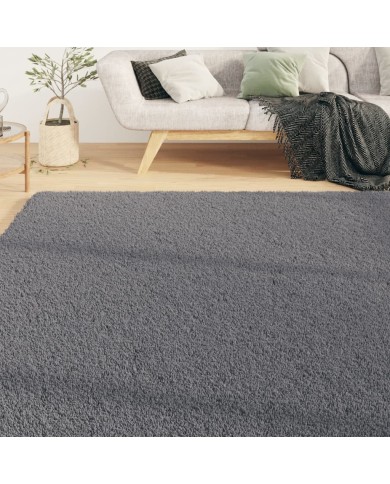 Tapis shaggy doux lavable 160x230 cm Antidérapant Anthracite
