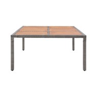 Table de jardin Gris 200x150x74 cm Résine tressée et acacia