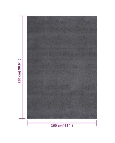 Tapis shaggy doux lavable 160x230 cm Antidérapant Anthracite