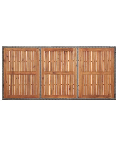 Table de jardin Gris 200x150x74 cm Résine tressée et acacia